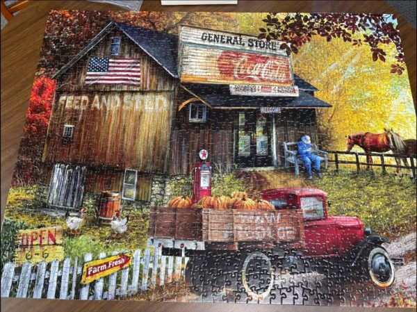 Like jigsaw puzzles? Another puzzle finished. We always have a puzzle going and also puzzles…
